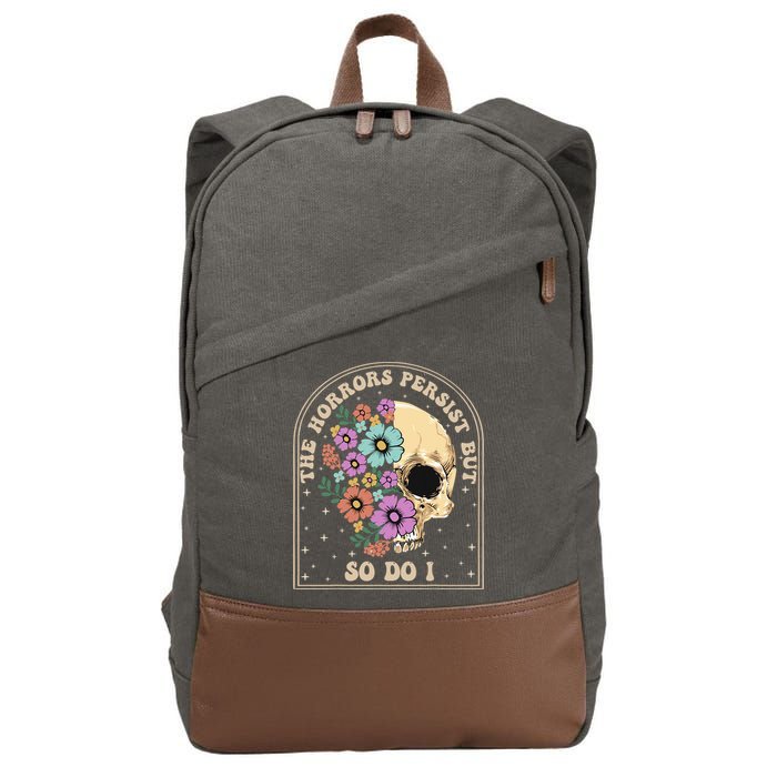 The Horrors Persist But So Do I Cotton Canvas Backpack
