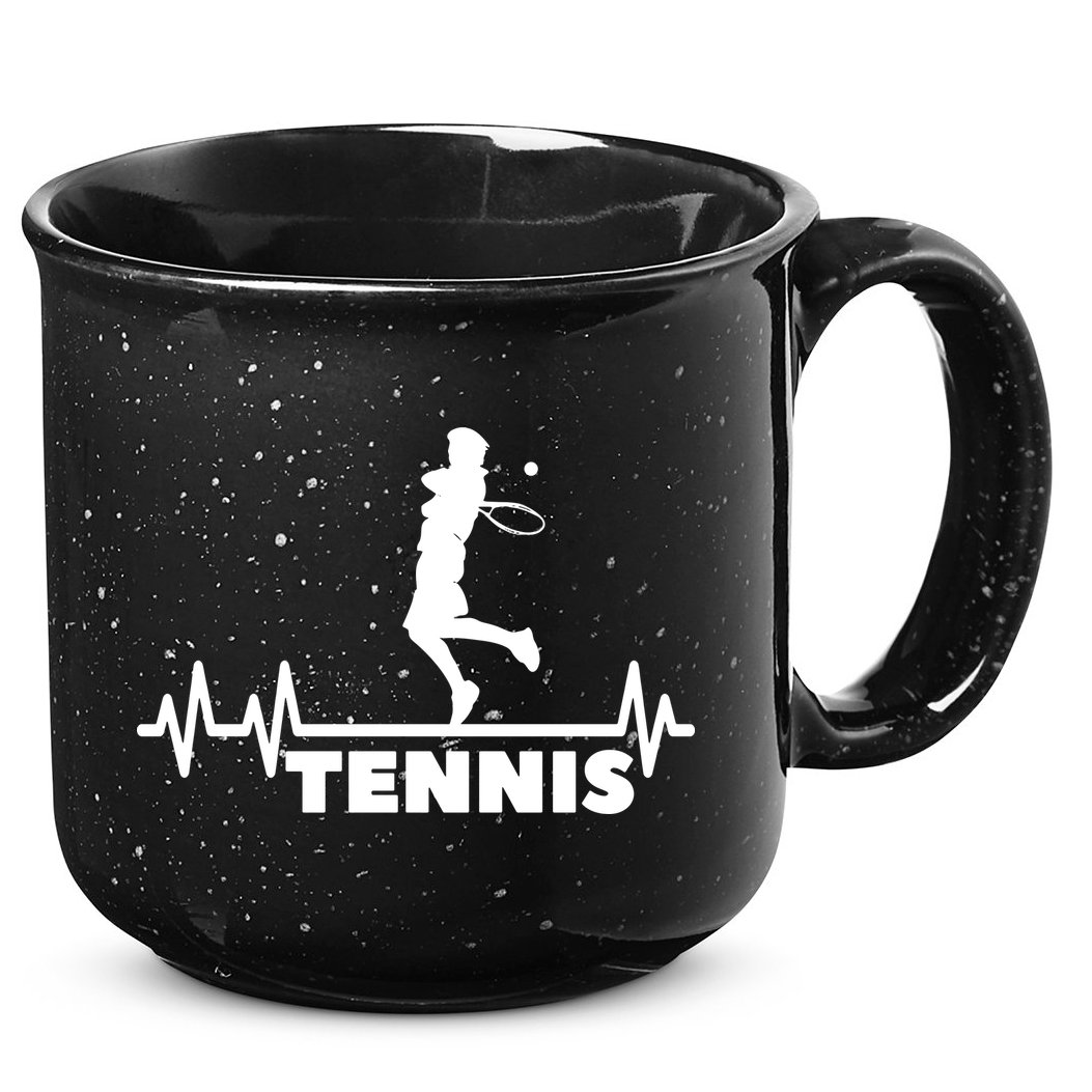 Tennis Heartbeat Pulse Tennis Player Athlete 15oz Campfire Ceramic Mug