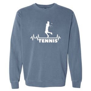 Tennis Heartbeat Pulse Tennis Player Athlete Garment-Dyed Sweatshirt