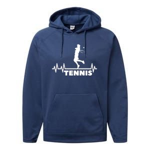 Tennis Heartbeat Pulse Tennis Player Athlete Performance Fleece Hoodie