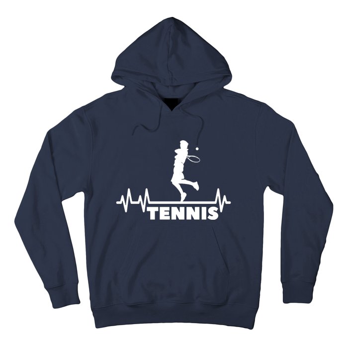 Tennis Heartbeat Pulse Tennis Player Athlete Hoodie