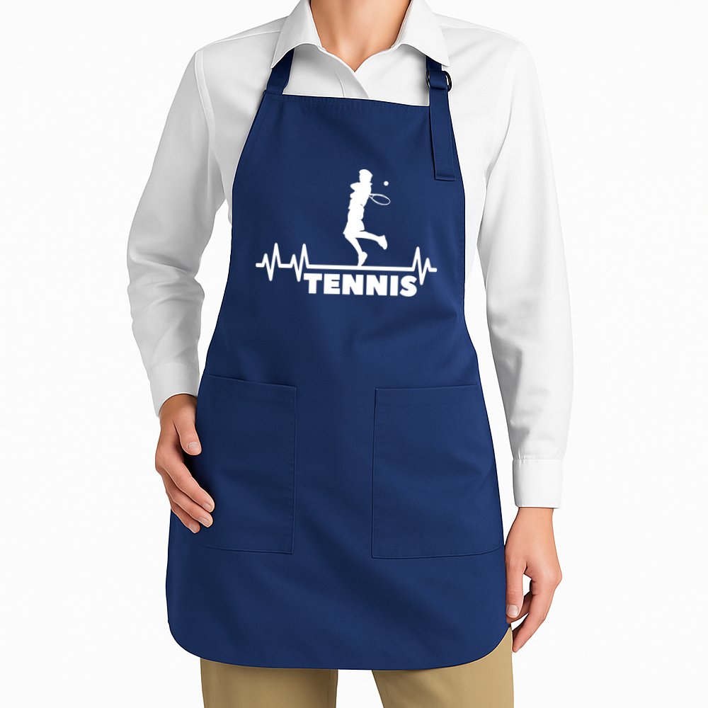 Tennis Heartbeat Pulse Tennis Player Athlete Apron