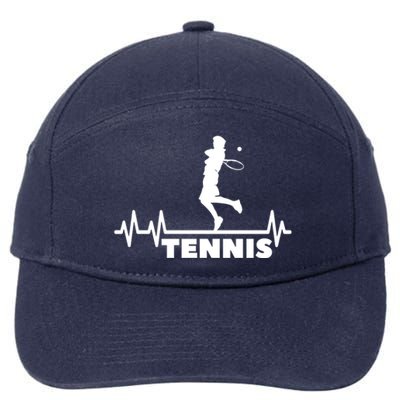 Tennis Heartbeat Pulse Tennis Player Athlete 7-Panel Snapback Hat