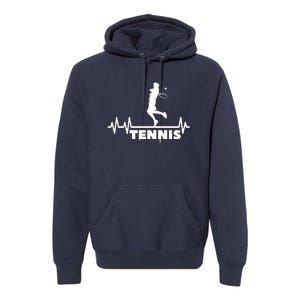 Tennis Heartbeat Pulse Tennis Player Athlete Premium Hoodie