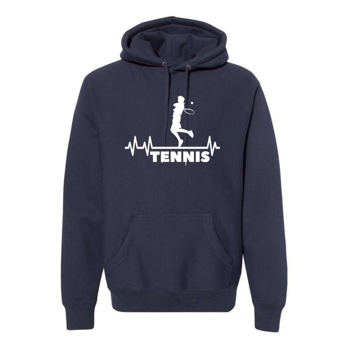 Tennis Heartbeat Pulse Tennis Player Athlete Premium Hoodie