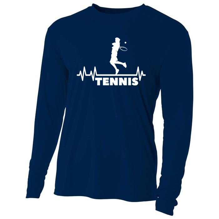 Tennis Heartbeat Pulse Tennis Player Athlete Cooling Performance Long Sleeve Crew