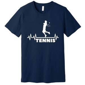 Tennis Heartbeat Pulse Tennis Player Athlete Premium T-Shirt