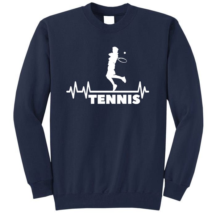 Tennis Heartbeat Pulse Tennis Player Athlete Tall Sweatshirt