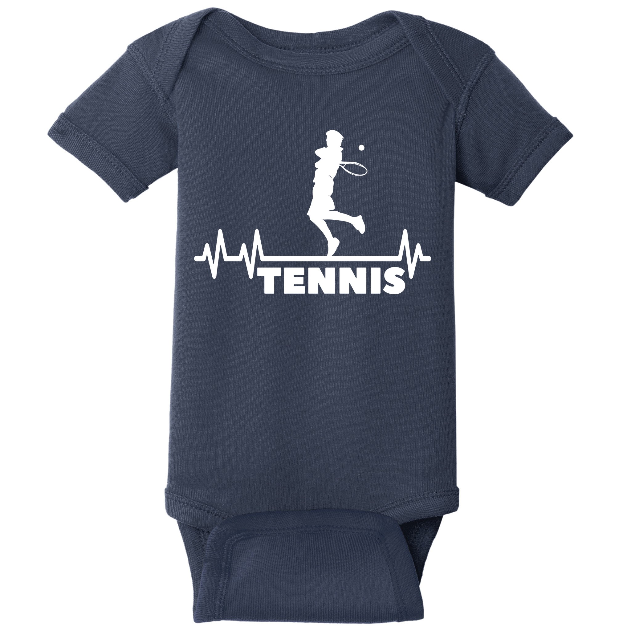 Tennis Heartbeat Pulse Tennis Player Athlete Baby Bodysuit