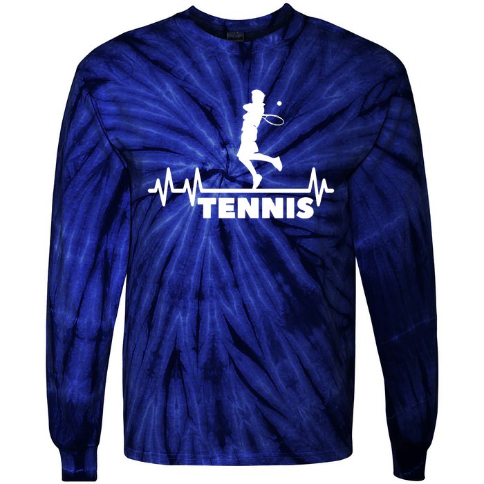 Tennis Heartbeat Pulse Tennis Player Athlete Tie-Dye Long Sleeve Shirt