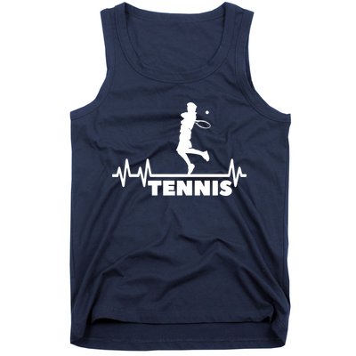 Tennis Heartbeat Pulse Tennis Player Athlete Tank Top