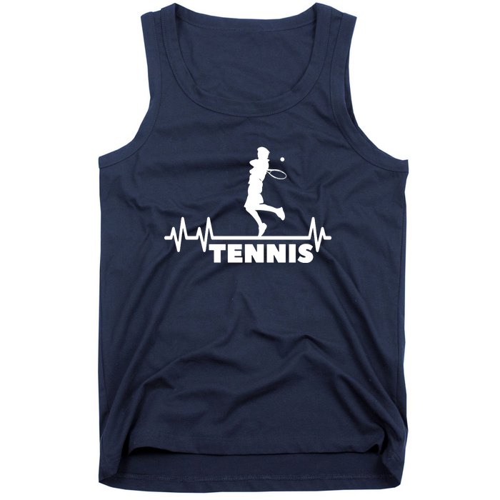 Tennis Heartbeat Pulse Tennis Player Athlete Tank Top