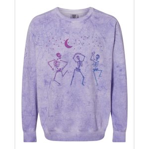 Trendy Halloween Party Dancing Skeleton Dance Challenge Gift Colorblast Crewneck Sweatshirt