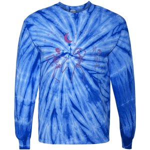 Trendy Halloween Party Dancing Skeleton Dance Challenge Gift Tie-Dye Long Sleeve Shirt