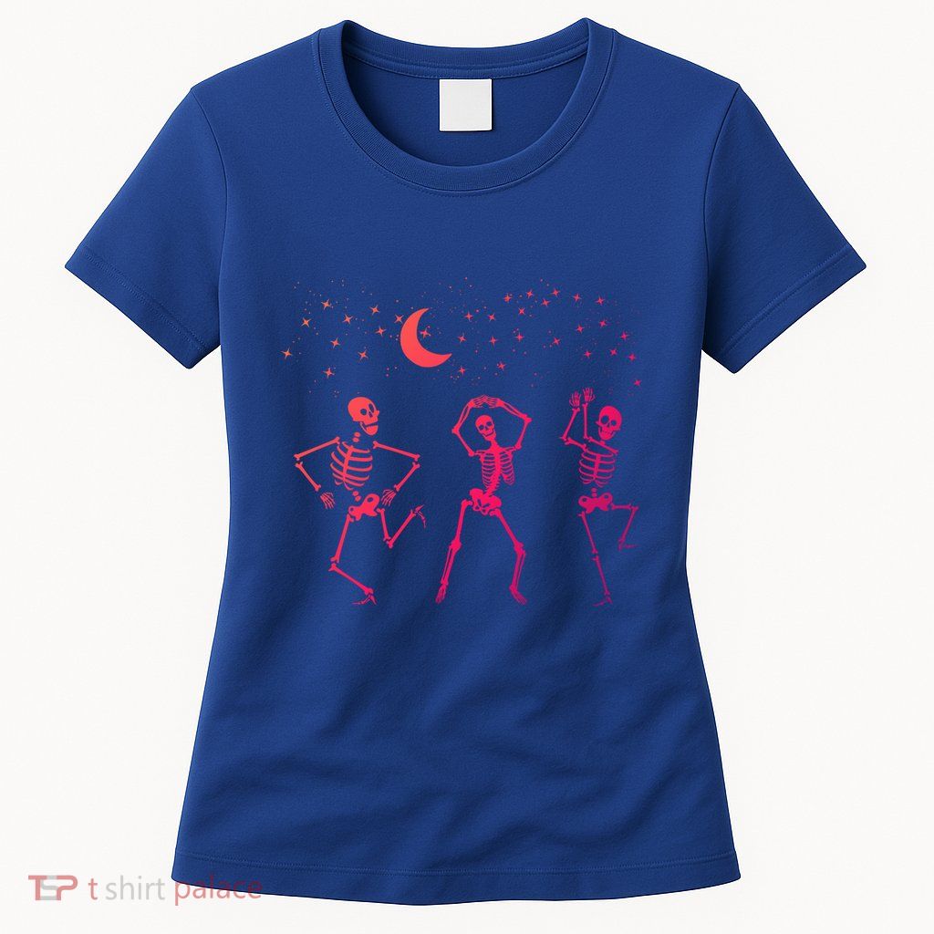 Trendy Halloween Party Dancing Skeleton Dance Challenge Gift Womens T-Shirt