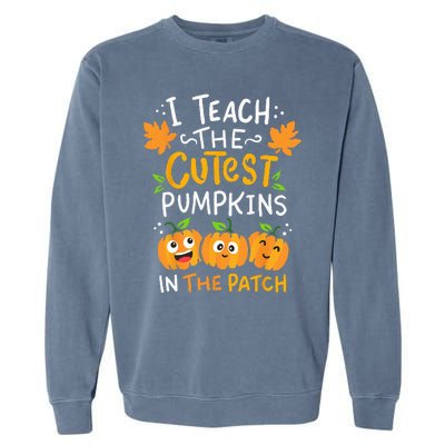 Teacher Halloween Pre K Teacher Kindergarten Cutest Pumpkins Garment-Dyed Sweatshirt