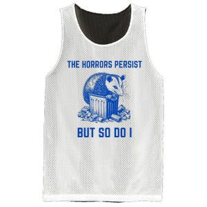 The Horrors Persist But So Do I Funny Opossum Mesh Reversible Basketball Jersey Tank