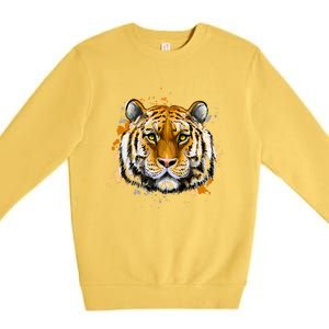 Tiger Head Portrait Premium Crewneck Sweatshirt