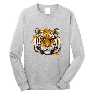 Tiger Head Portrait Long Sleeve Shirt