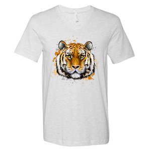 Tiger Head Portrait V-Neck T-Shirt