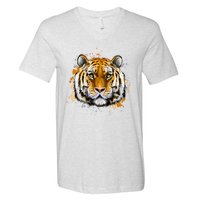 Tiger Head Portrait V-Neck T-Shirt