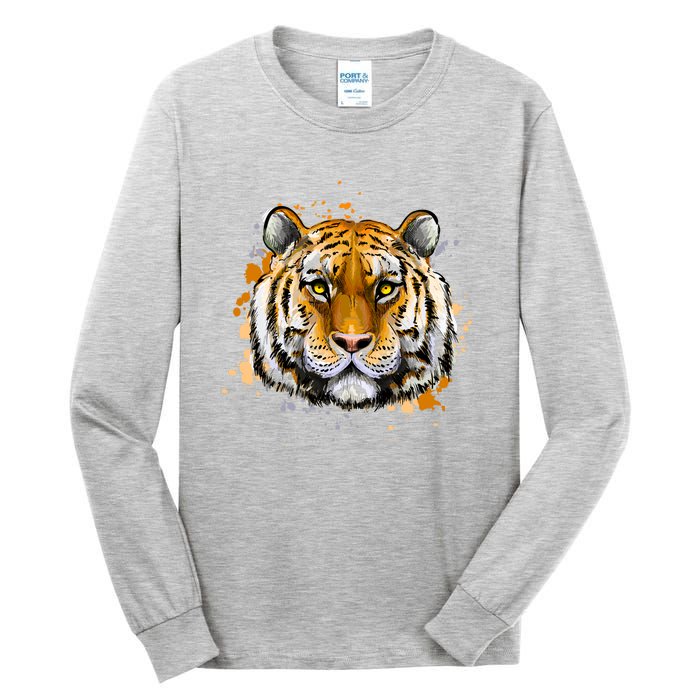 Tiger Head Portrait Tall Long Sleeve T-Shirt