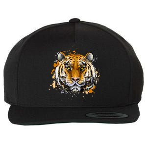 Tiger Head Portrait Wool Snapback Cap