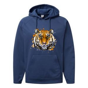 Tiger Head Portrait Performance Fleece Hoodie