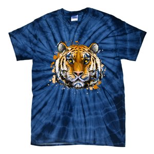 Tiger Head Portrait Tie-Dye T-Shirt