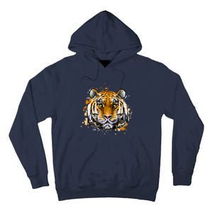 Tiger Head Portrait Tall Hoodie