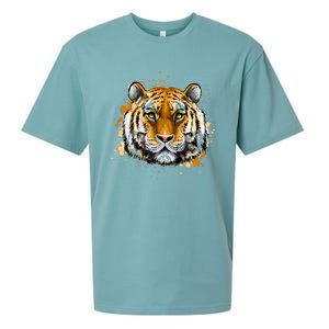 Tiger Head Portrait Sueded Cloud Jersey T-Shirt