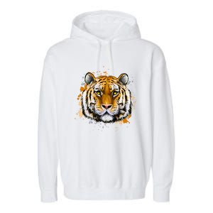 Tiger Head Portrait Garment-Dyed Fleece Hoodie