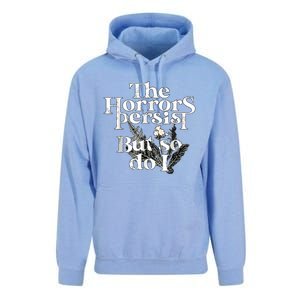 The Horrors Persist But So Do I Humor Flower Funny Unisex Surf Hoodie