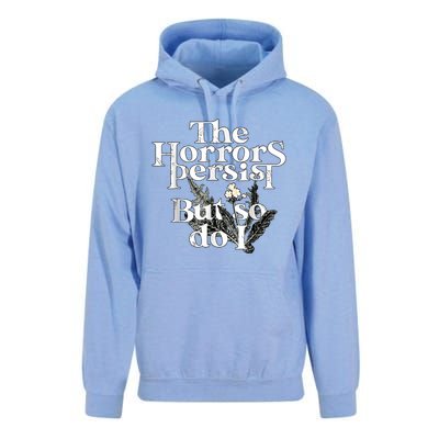 The Horrors Persist But So Do I Humor Flower Funny Unisex Surf Hoodie