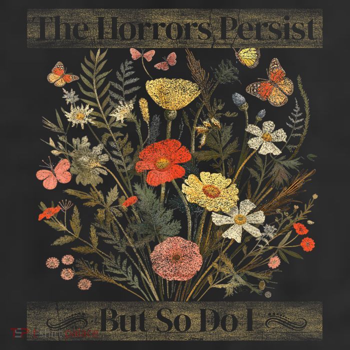 The Horrors Persist But So Do I Humor Funny Flower Design 25L Jumbo Tote