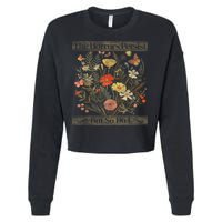 The Horrors Persist But So Do I Humor Funny Flower Design Cropped Pullover Crew