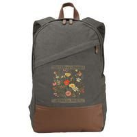 The Horrors Persist But So Do I Humor Funny Flower Design Cotton Canvas Backpack
