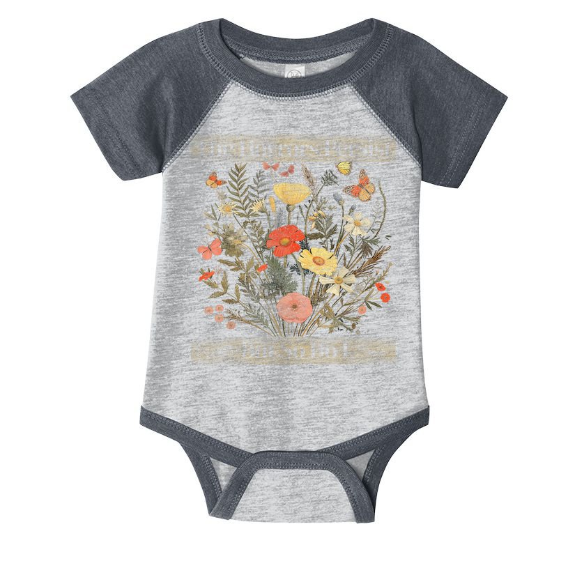 The Horrors Persist But So Do I Humor Funny Flower Design Infant Baby Jersey Bodysuit