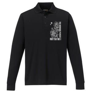 The Horrors Persist But So Do I Humor Flower Funny Performance Long Sleeve Polo