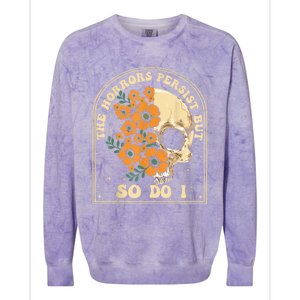 The Horrors Persist But So Do I Colorblast Crewneck Sweatshirt