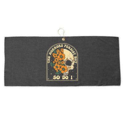 The Horrors Persist But So Do I Large Microfiber Waffle Golf Towel