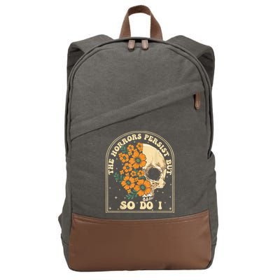 The Horrors Persist But So Do I Cotton Canvas Backpack