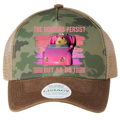 The Horrors Persist But So Do I Hamster Lover Halloween Legacy Tie Dye Trucker Hat