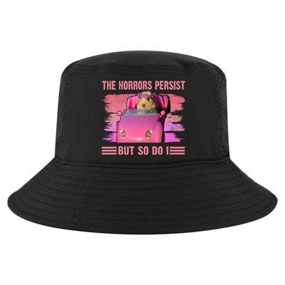 The Horrors Persist But So Do I Hamster Lover Halloween Cool Comfort Performance Bucket Hat