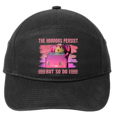 The Horrors Persist But So Do I Hamster Lover Halloween 7-Panel Snapback Hat