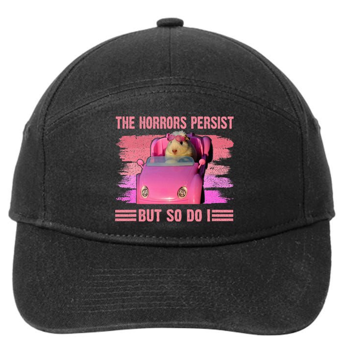 The Horrors Persist But So Do I Hamster Lover Halloween 7-Panel Snapback Hat