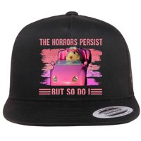 The Horrors Persist But So Do I Hamster Lover Halloween Flat Bill Trucker Hat