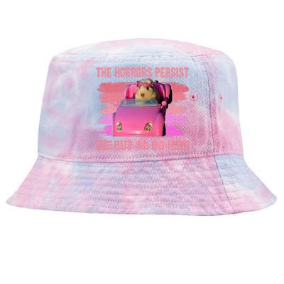 The Horrors Persist But So Do I Hamster Lover Halloween Tie-Dyed Bucket Hat