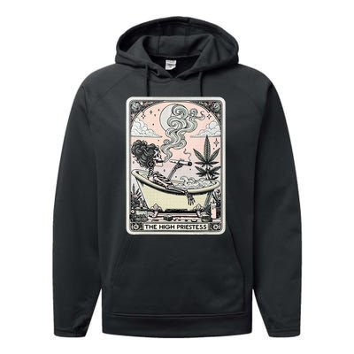 The High Priestess Tarot Card Performance Fleece Hoodie