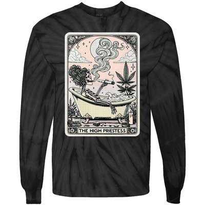 The High Priestess Tarot Card Tie-Dye Long Sleeve Shirt